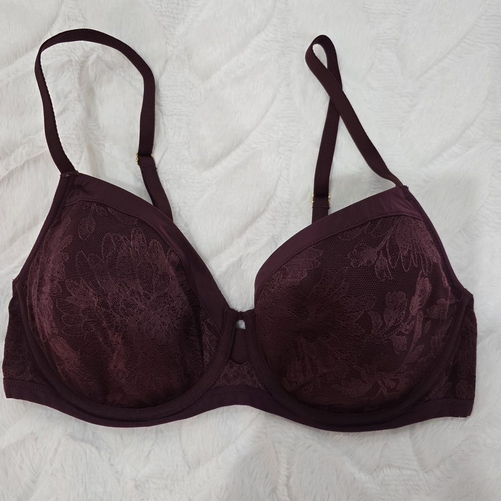Soma Plunge Lace Underwire Bra in Deep Plum, 34D OFFERS WELCOME